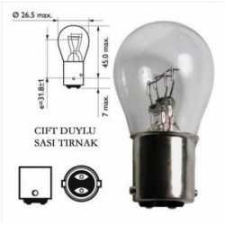 SENTİNEL PY21W BAU15S 24V 21W 93 Yakın Tırnak Ampül